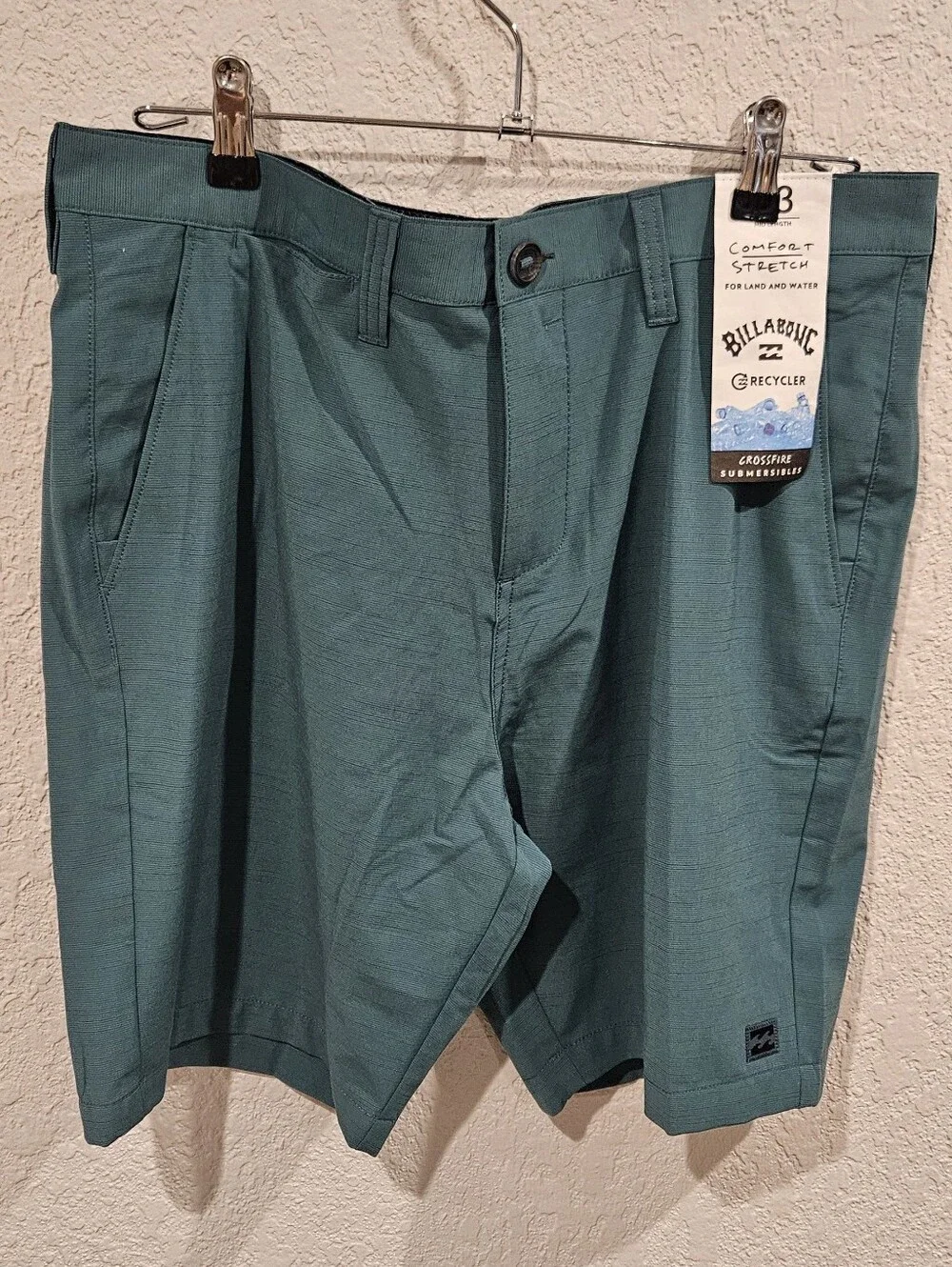 Billabong Comfort Stretch Boardshorts Nwt 33 Mid Length Teal